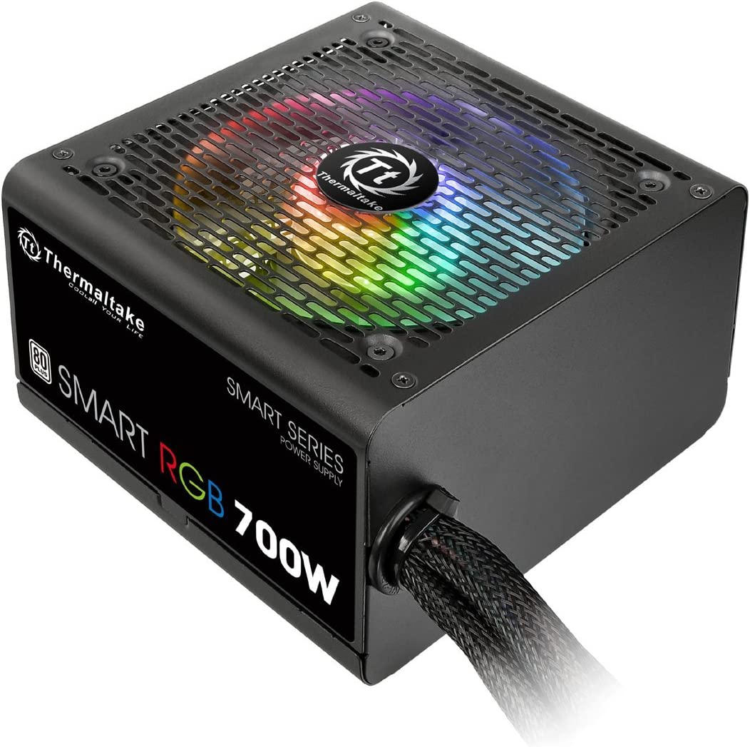 700W Netzteil Thermaltake Smart RGB PC-ATX-Netzteil 80-Plus leiser 120 Lüfter, schwarz