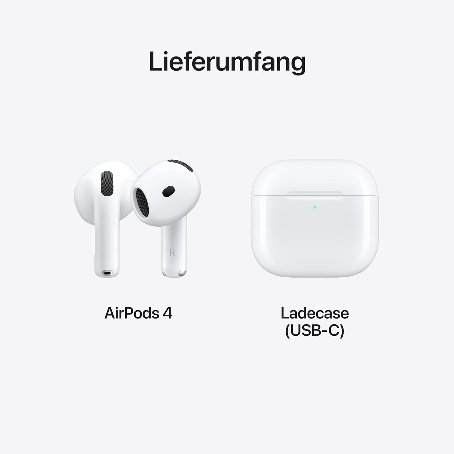 Apple AirPods 4 (2024) Kabellose Kopfhörer, Bluetooth Kopfhörer, USB-C Ladecase