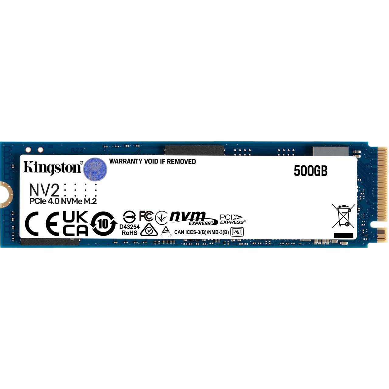 500GB SSD Kingston NV2 M.2 2280 PCIe 4.0 x4 (NVMe) Read 3500 Write 2100