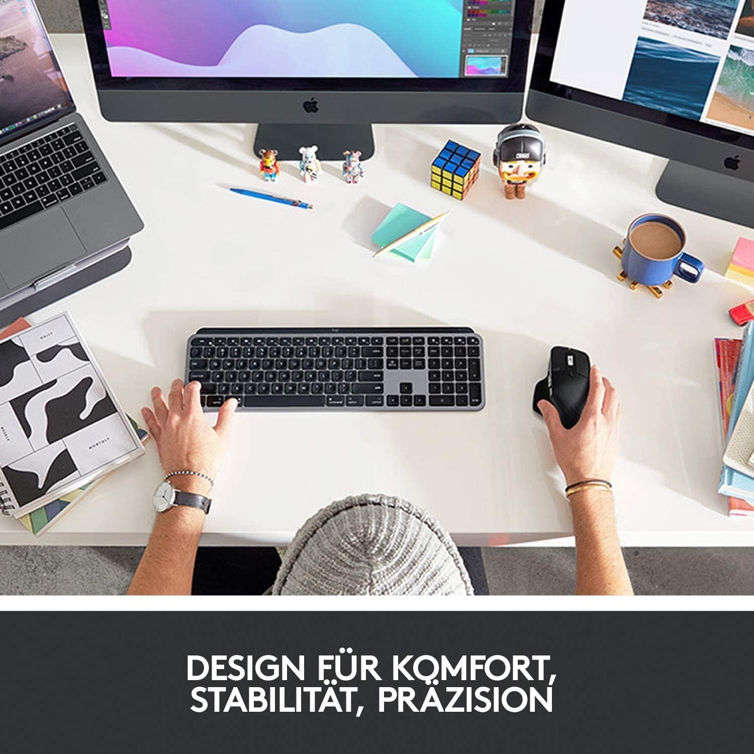Logitech MX Keys für Apple Mac, Advanced Tastatur kabellos - schwarz