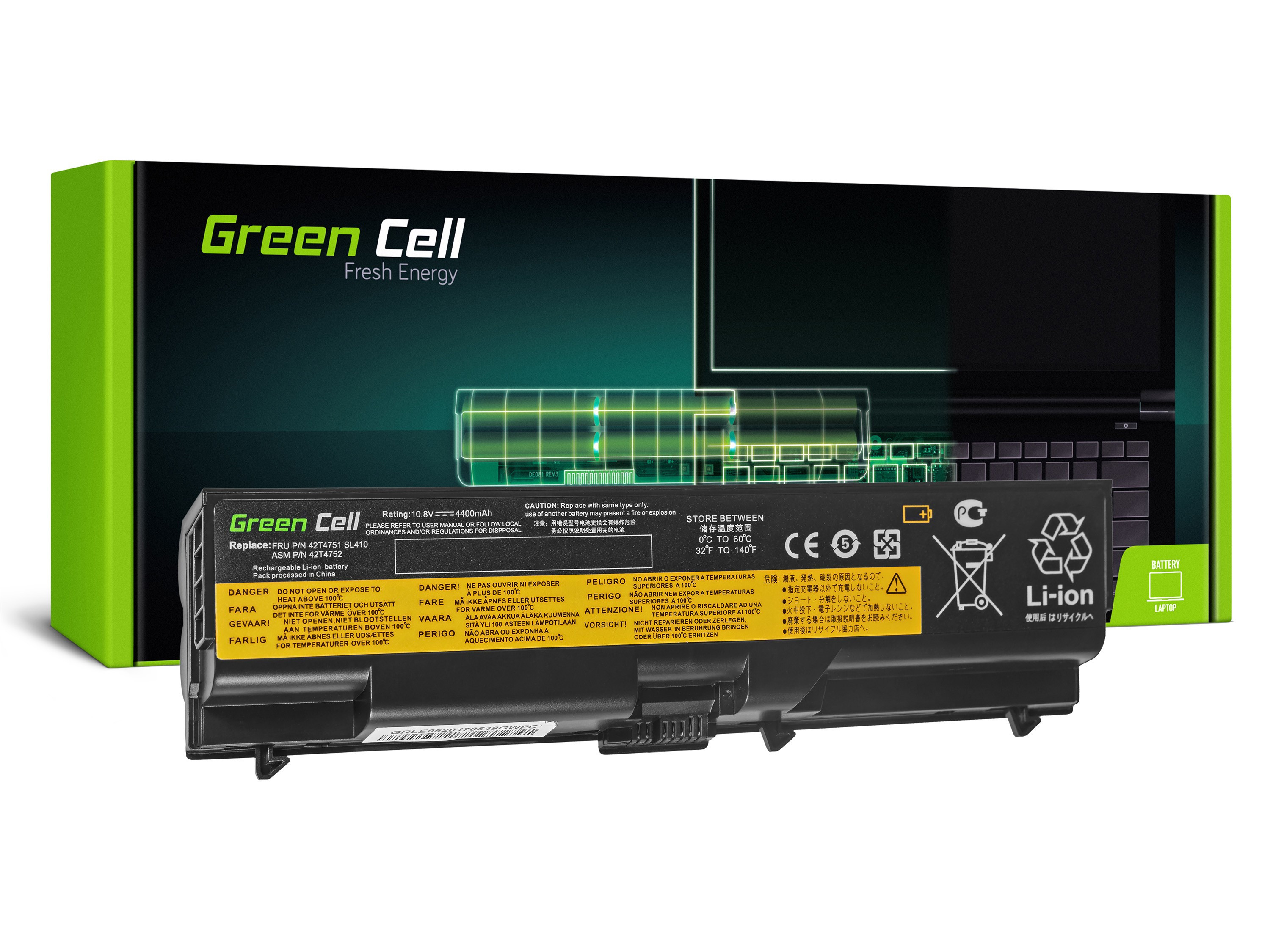 Green Cell Laptop Akku (LE05) - 42T4795 für Lenovo ThinkPad T410 T420 T510 T520 W510 SL410, Edge 14