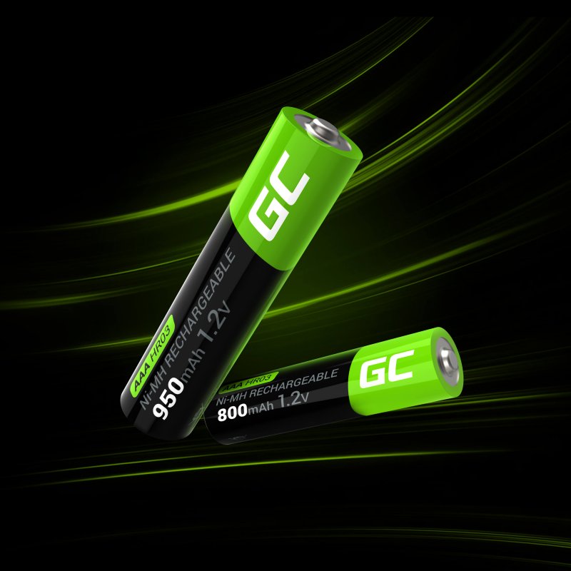 Green Cell (GR03) - Vorgeladene Ni-MH Akkus Batterien 4x AAA HR03 950mAh