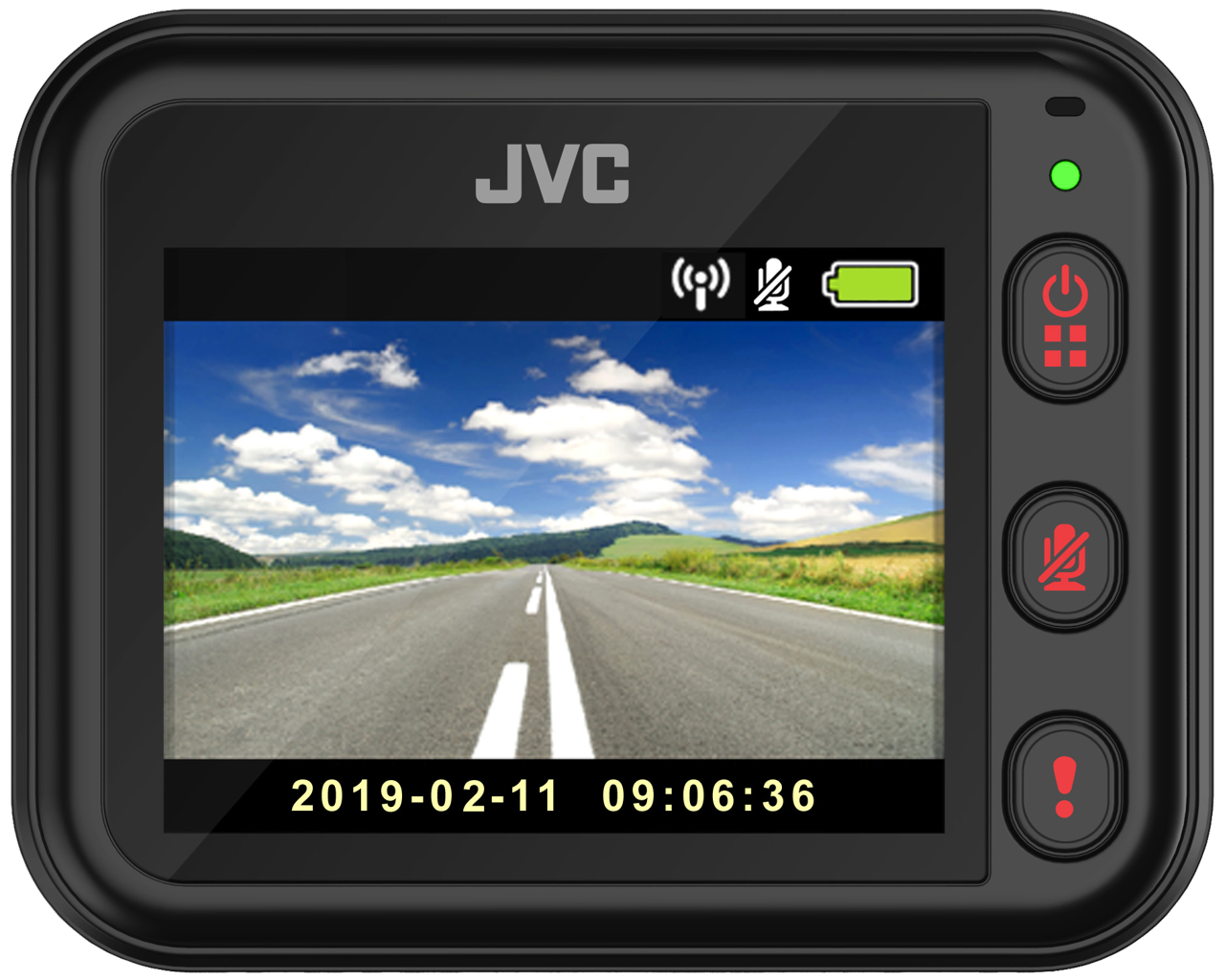 JVC GC-DRE10-E Full-HD Dashcam mit WiFi, App-Steuerung, 4 GB Micro-SD Karte