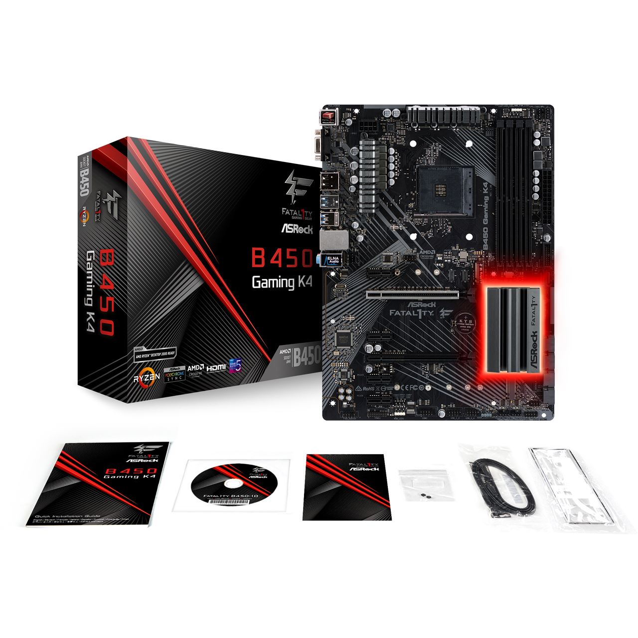 Mainboard ASRock B450 Fatal1ty Gaming K4 AMD B450 So.AM4 Dual Channel DDR4 ATX Retail