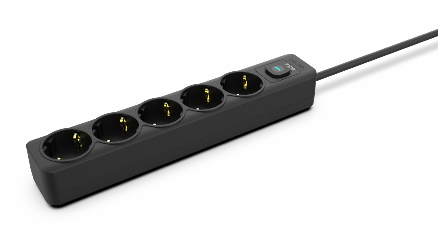 INCA Steckdosenleiste (IPW-44SY3) 5fach, LED Anz. Black 3,0m