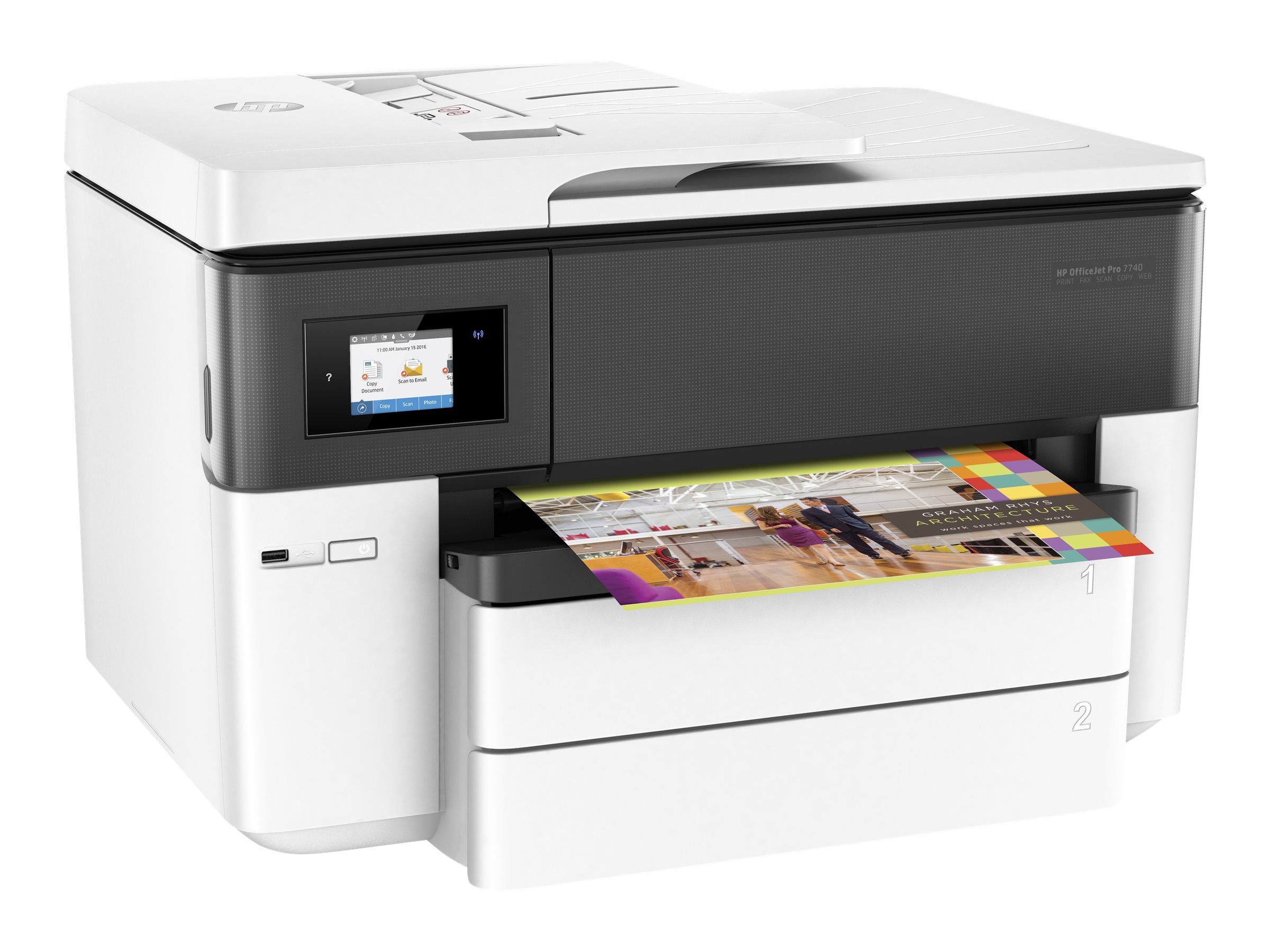 HP OfficeJet Pro 7740 A3-Multifunktionsdrucker 4-in-1 (DIN A3, Drucker, Scanner, Kopierer, Fax, WLAN, Duplex..)