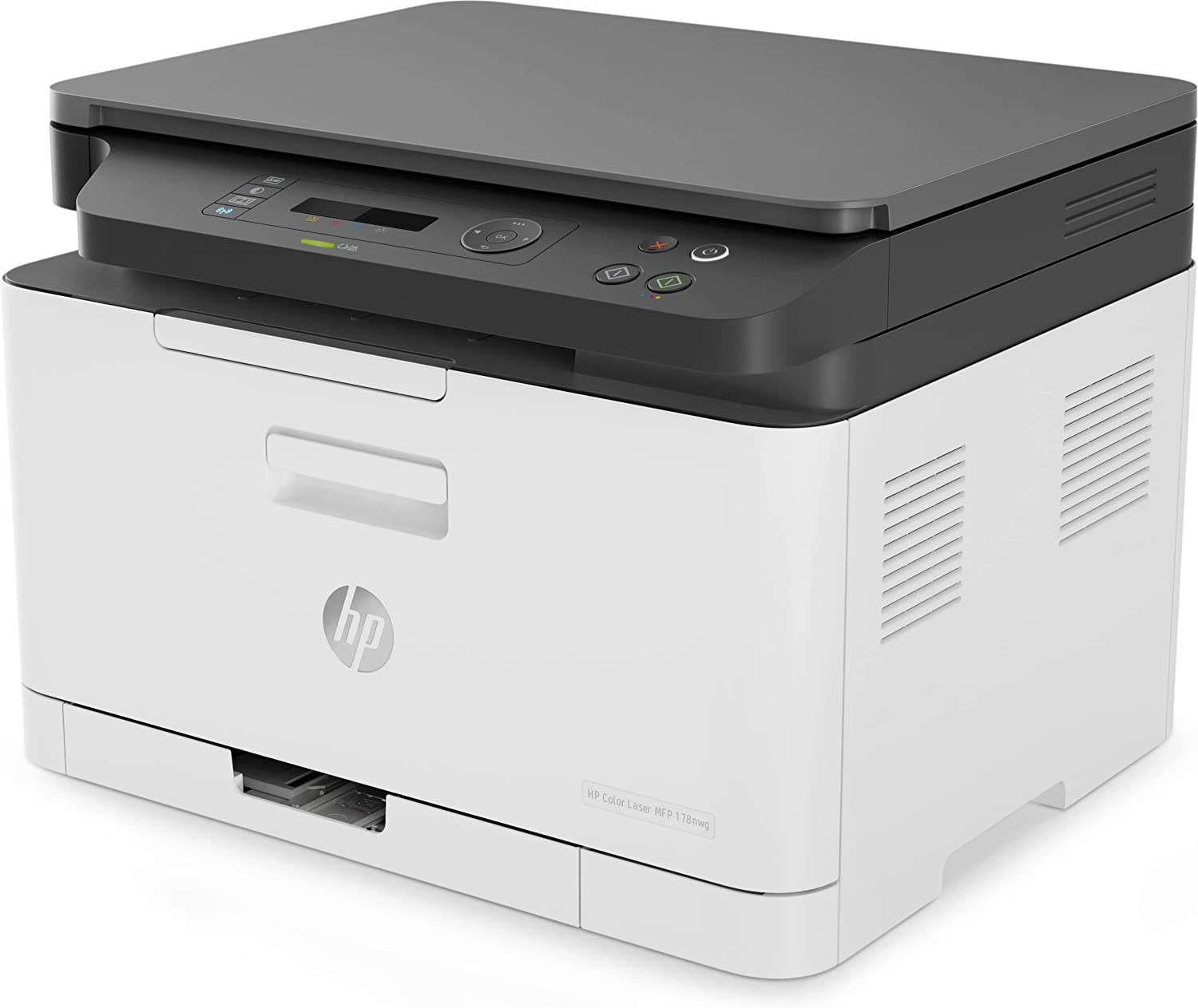 HP Color Laser 178nwg MFP (6HU08A) 3-in-1 - (Drucker, Scanner, Kopierer, WLAN, Airprint), weiß-grau