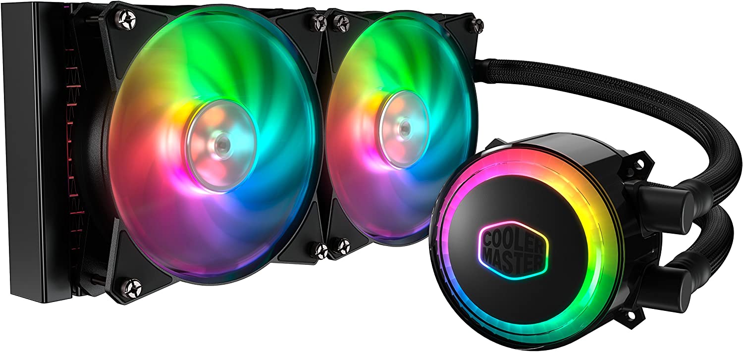 Cooler Master MasterLiquid ML240R RGB-CPU-Wasserkühler - ARGB-Sync, Premium Pumpen Design und zwei MF120R ARGB-Lüfter