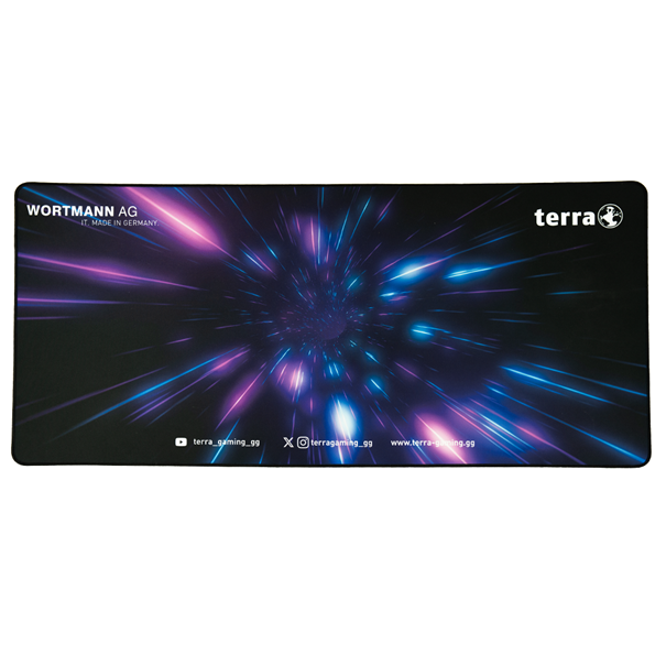 TERRA Gaming Mauspad (2810744) - XXL PURE Gaming black/purple schwarze Umkettelung; 900 x 400 x 3 mm