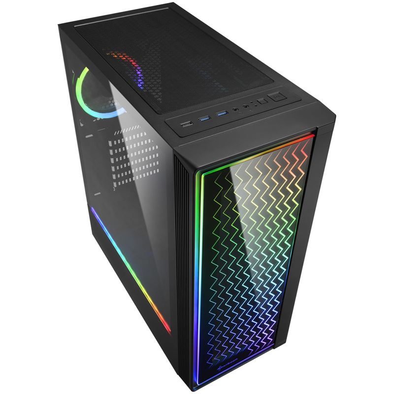 Sharkoon RGB LIT 200 mit Sichtfenster Midi Tower schwarz (ohne Netzteil)