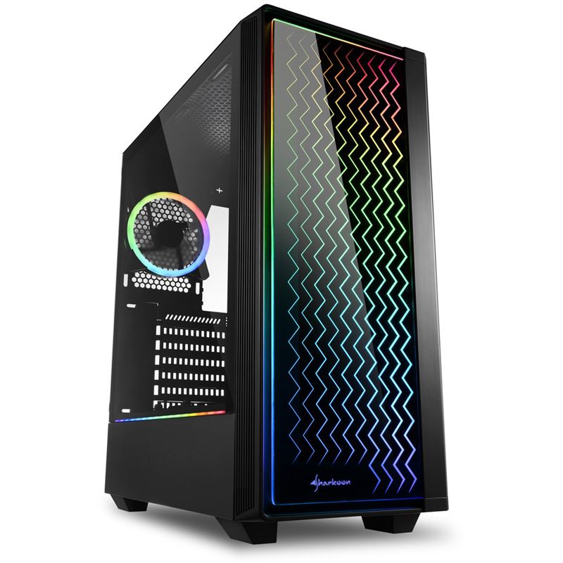 Sharkoon RGB LIT 200 mit Sichtfenster Midi Tower schwarz (ohne Netzteil)