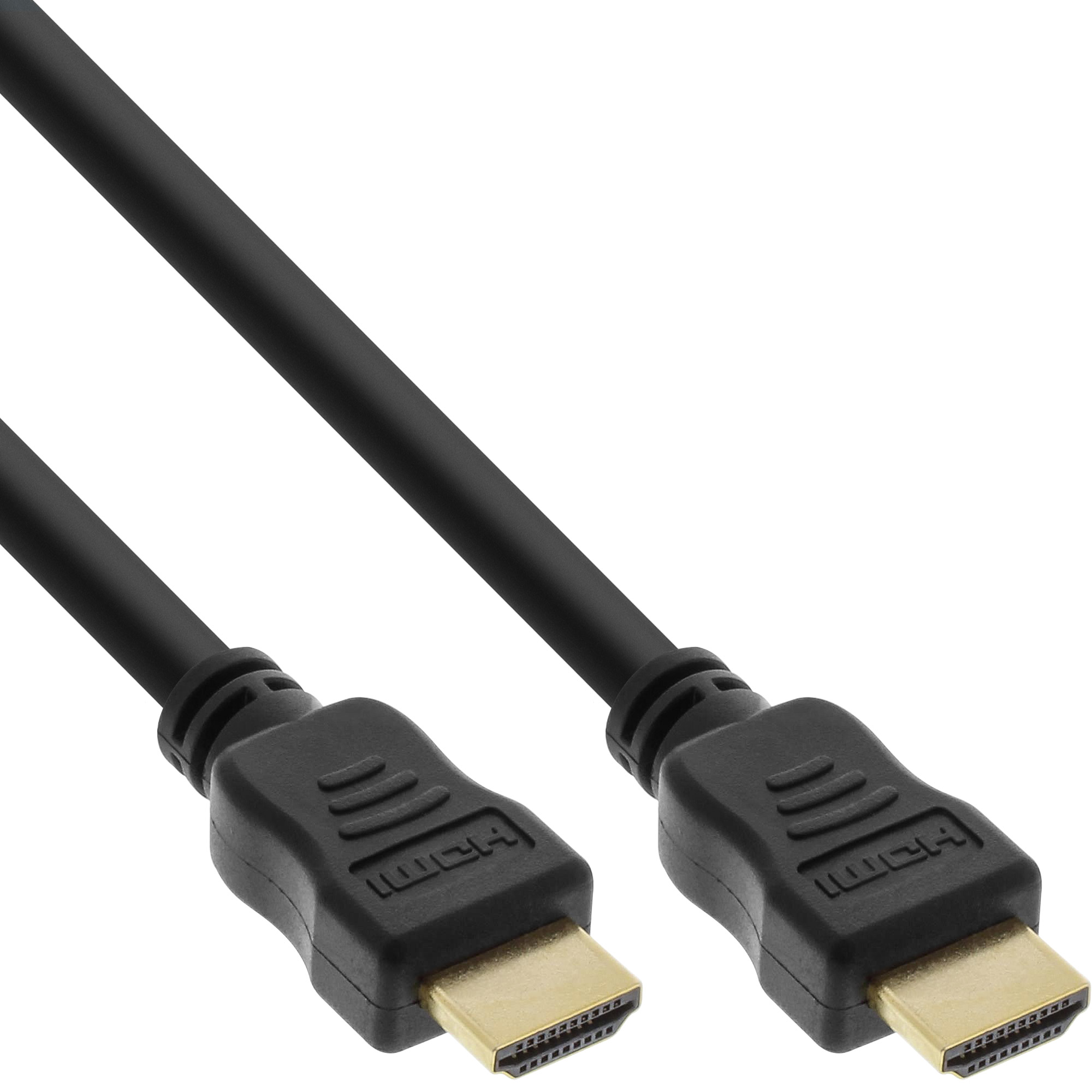 InLine® HDMI Kabel, HDMI-High Speed mit Ethernet, Premium, Stecker / Stecker, schwarz / gold, 3m