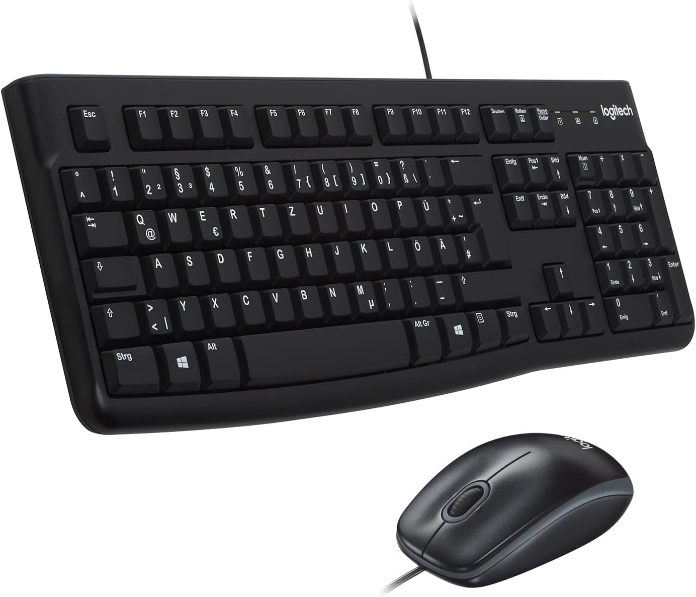 Logitech Desktop MK120 [DE] - Maus + Tastatur Set, schwarz OEM schwarz, USB