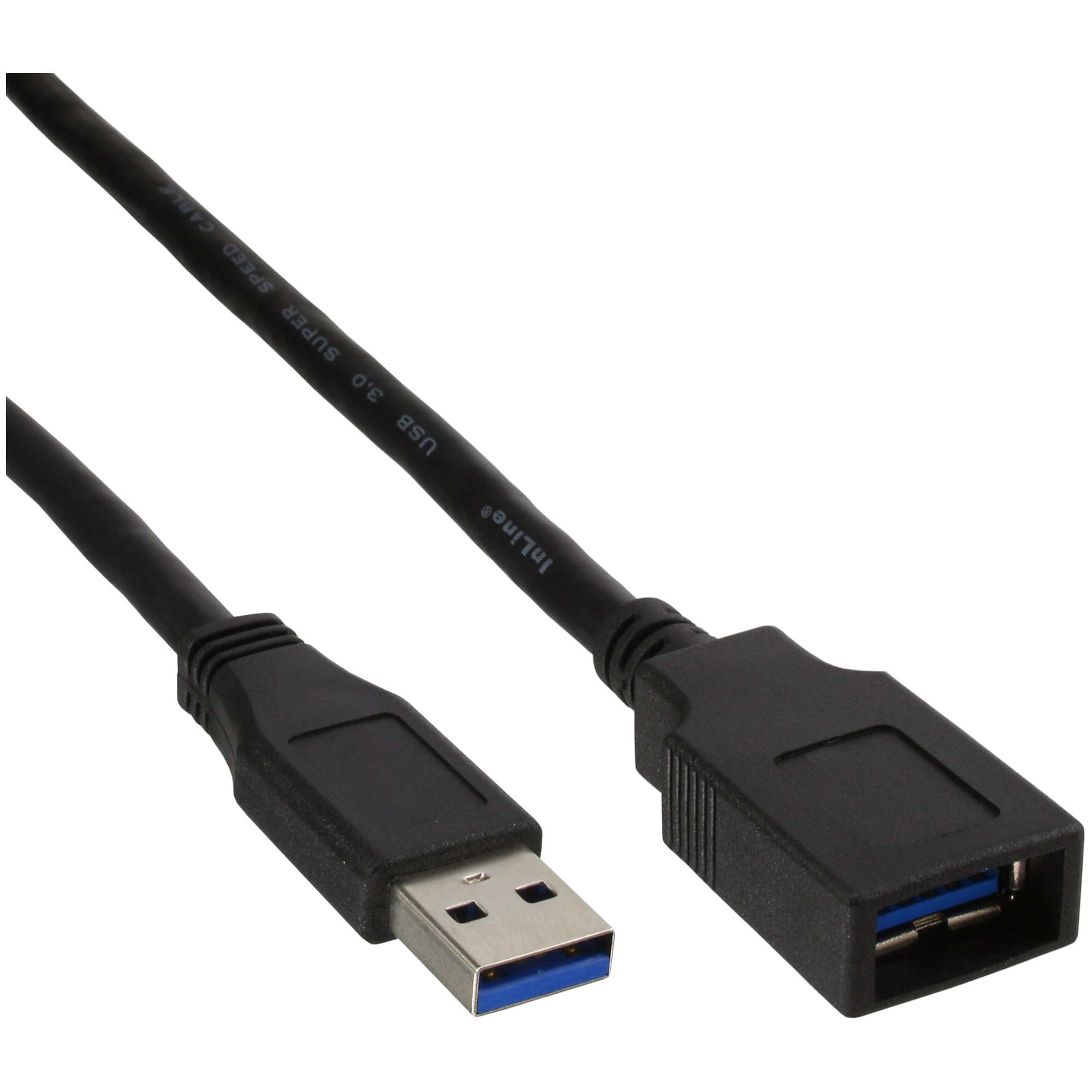 InLine® USB 3.0 Kabel, A Stecker / Buchse, schwarz, 0,5m