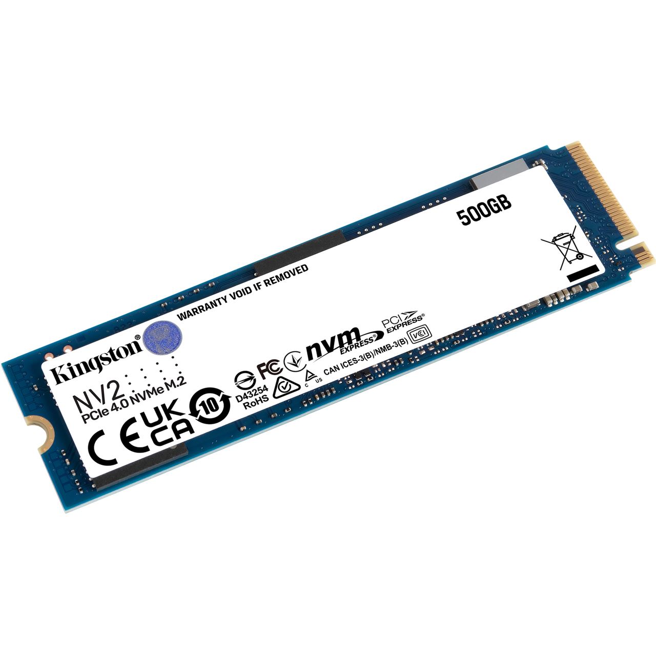 500GB SSD Kingston NV2 M.2 2280 PCIe 4.0 x4 (NVMe) Read 3500 Write 2100