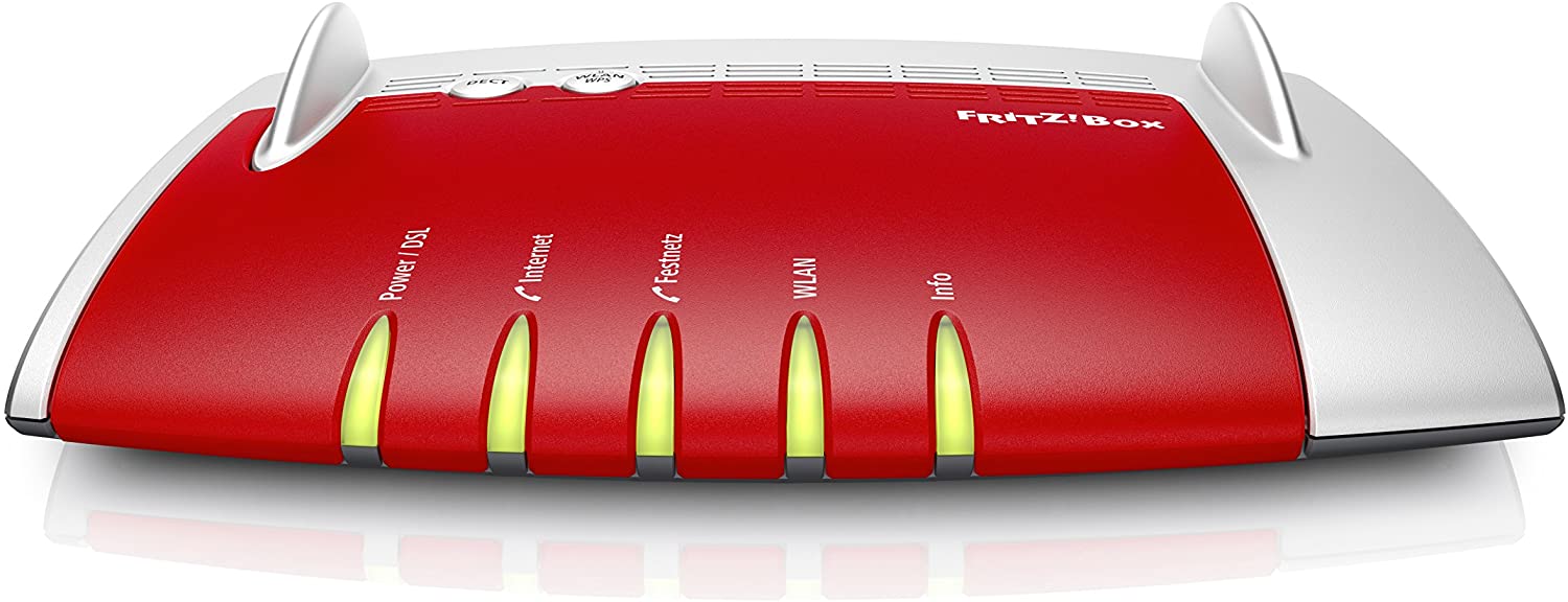 AVM FRITZ!Box 7490 WLAN-Router Dual-Band (2,4 GHz/5 GHz) Gigabit Ethernet 3G Rot, Silber