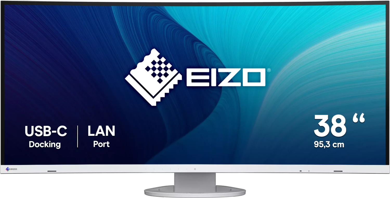 TFT 37,5" (95,3cm) EIZO FlexScan EV3895-WT Curved LED- Monitor - weiß, QHD+ 3.840 x 1.600 (24:10), IPS, USB-C