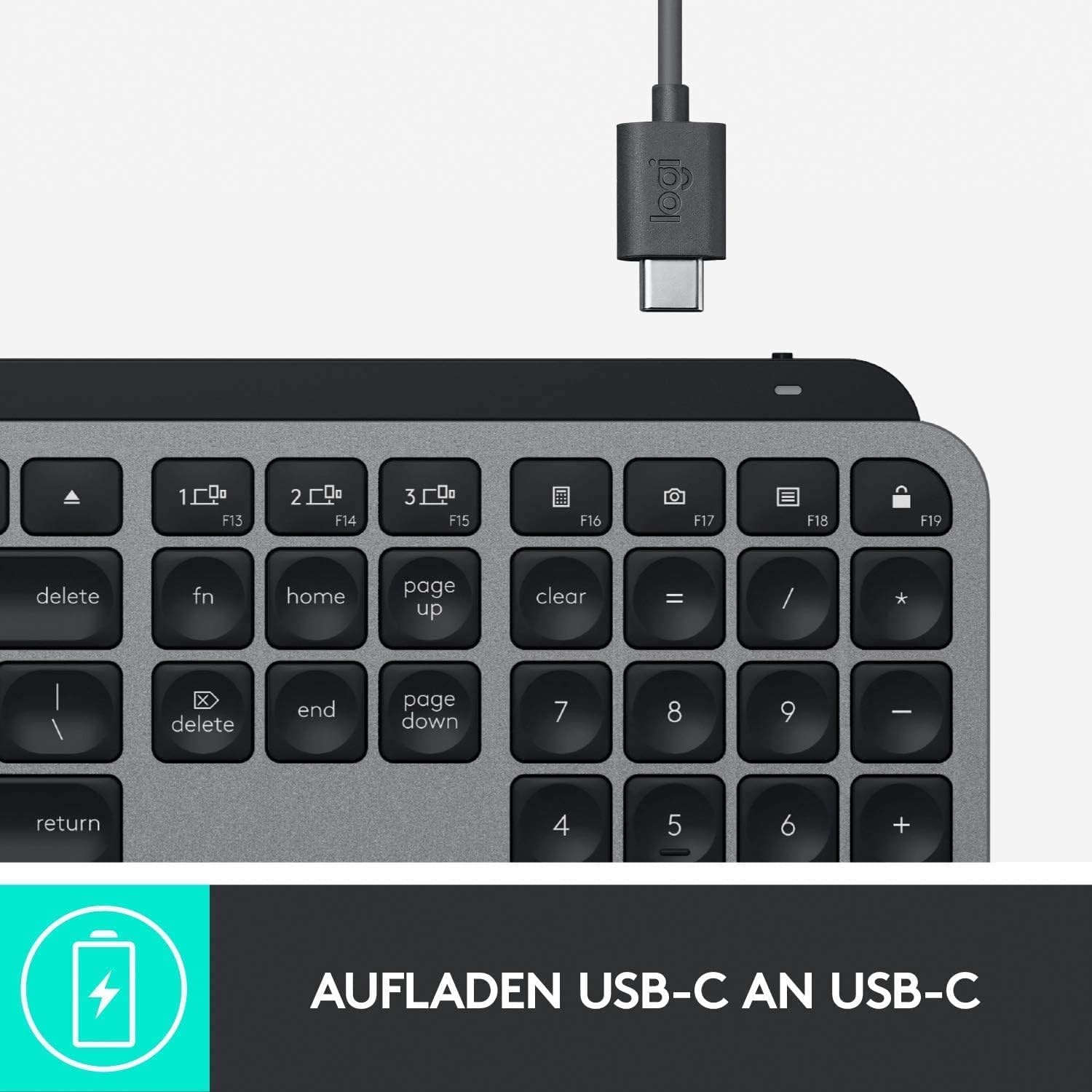 Logitech MX Keys für Apple Mac, Advanced Tastatur kabellos - schwarz
