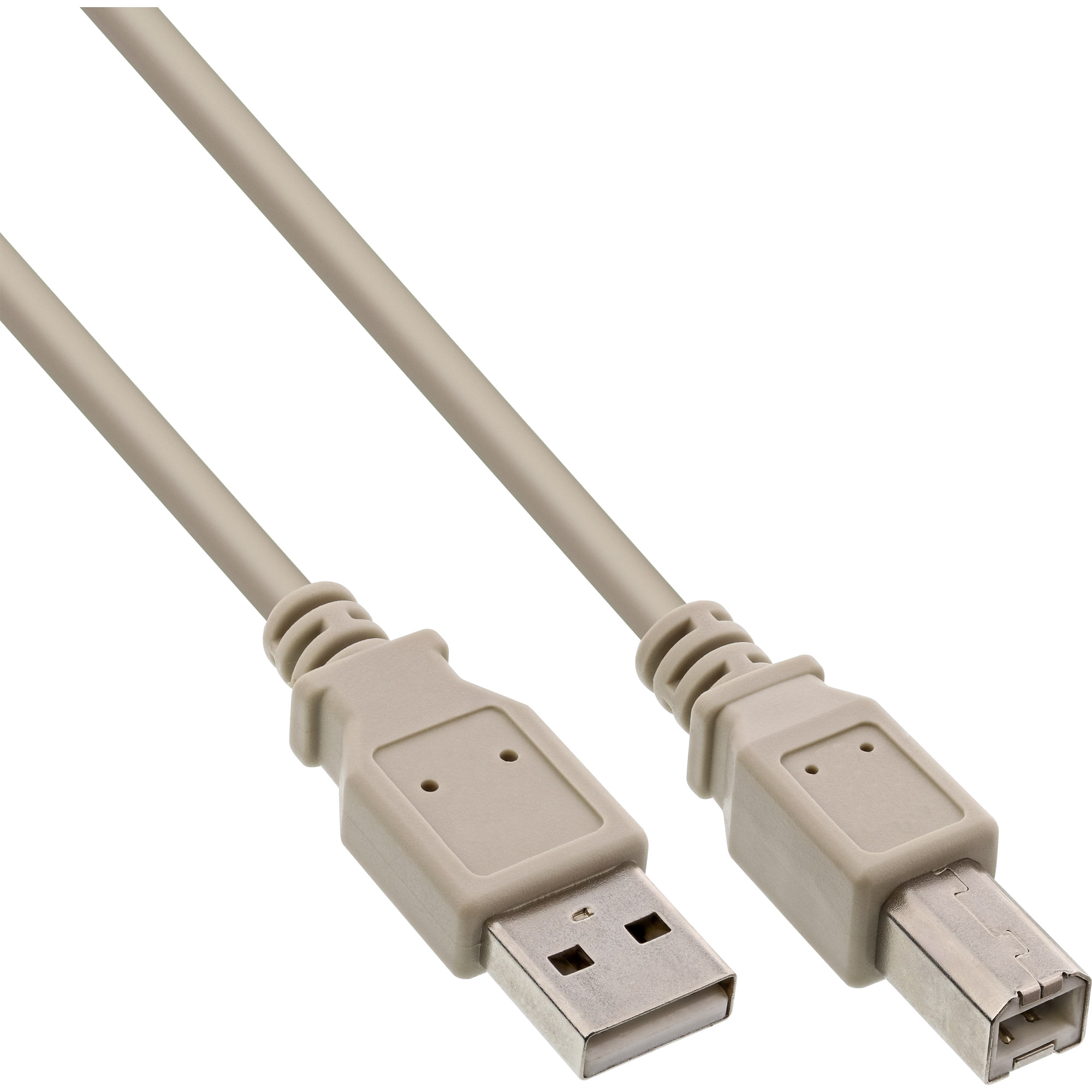 InLine® USB 2.0 Kabel, A an B, beige, 5m