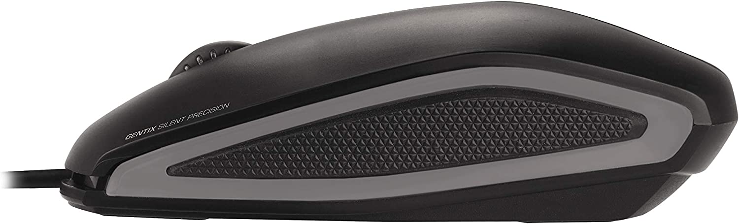 CHERRY GENTIX SILENT, kabelgebundene Maus, leise Design-Maus ohne Klick, perfekte Ergonomie, schwarz