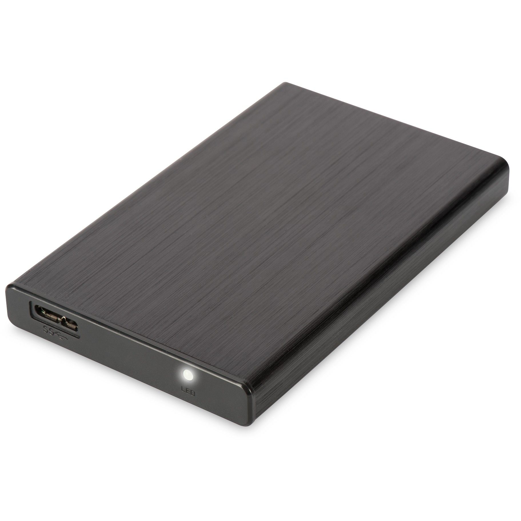 externe 500GB Festplatte 2,5" (6cm) USB 3.0 mit edlem Aluminium-Gehäuse, schwarz