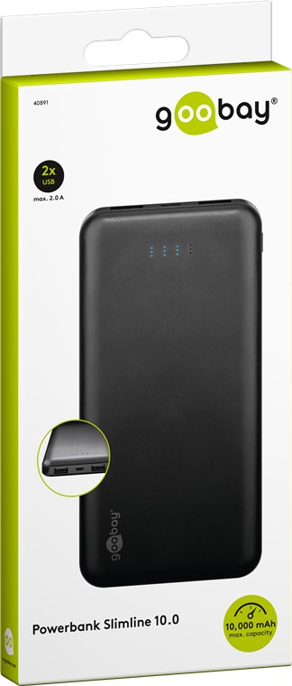 Goobay (40891) - Powerbank Slimline 37Wh (10.000 mAh) 2x USB
