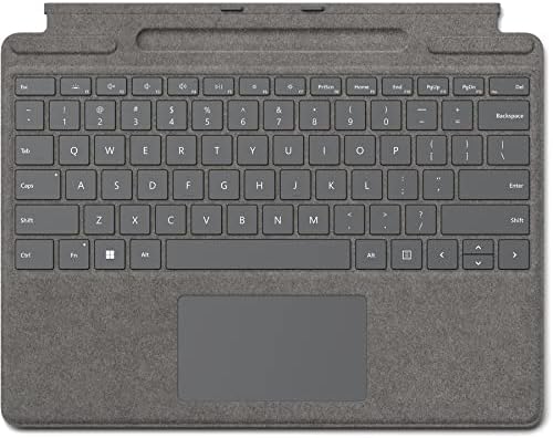 Microsoft Surface Pro 8 / 9 / X Signature Keyboard Platin / grau ALCANTARA, QWERTZ - Deutsches Tastaturlayout - OHNE SLIM PEN!