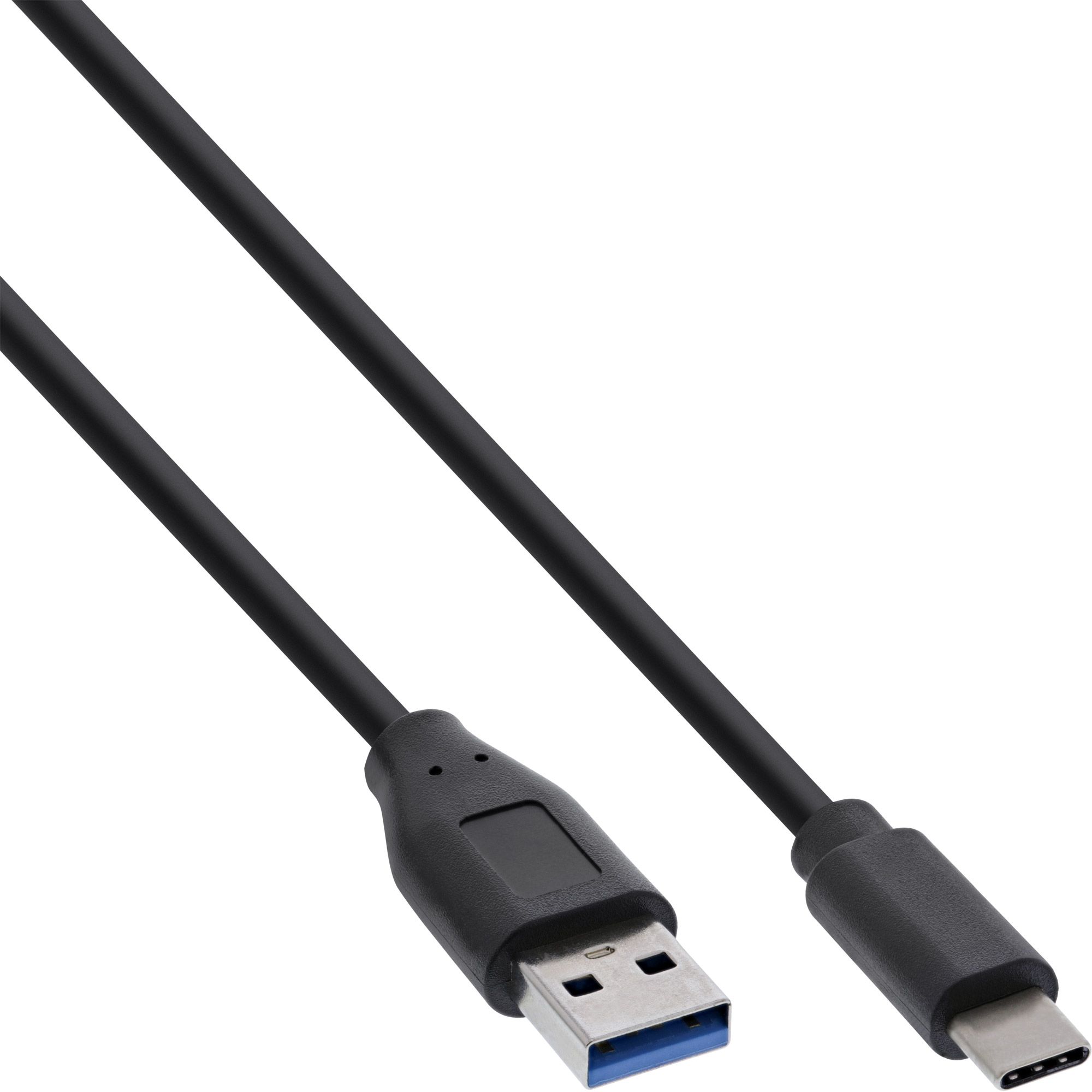 InLine® USB 3.2 Kabel, Typ C Stecker an A Stecker, schwarz, 0,3m