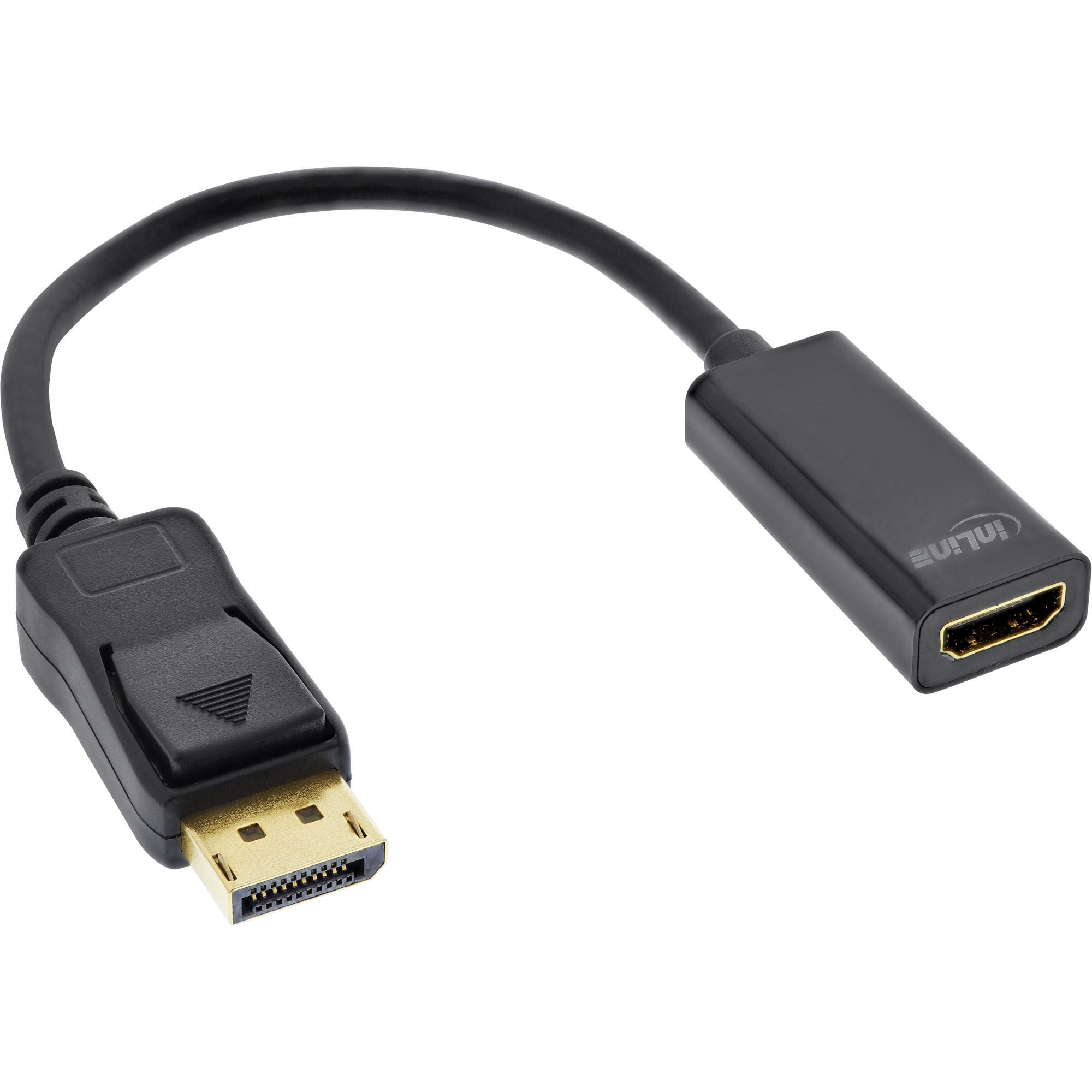 InLine® DisplayPort zu HDMI Adapterkabel mit Audio, DisplayPort Stecker auf HDMI Buchse, 4K/60Hz, schwarz, 0,15m
