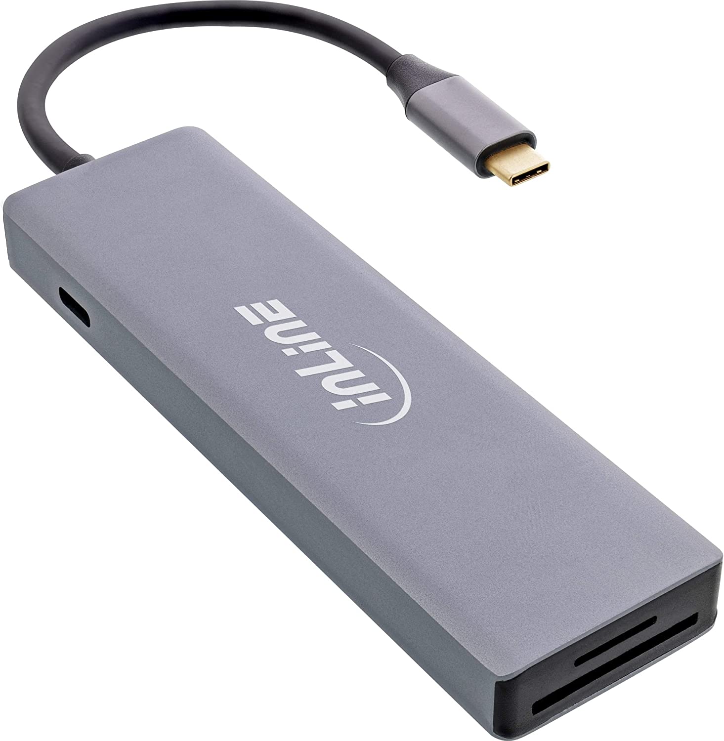 InLine® USB 3.2 Typ C Multi Hub (3x USB-A 5Gb/s + USB Typ-C (PD 100W), Cardreader, HDMI 4K@30Hz), OTG, Metallgehäuse