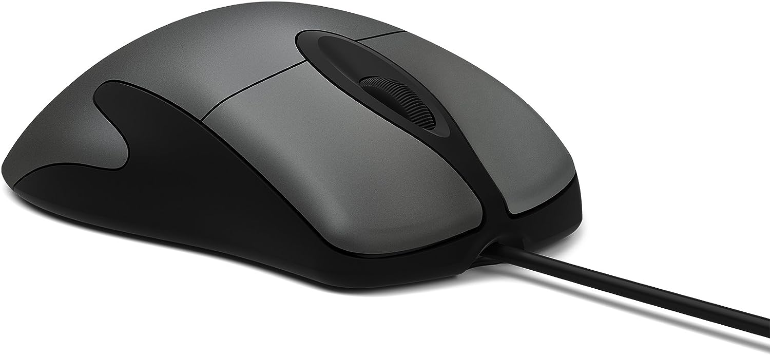 Microsoft Classic IntelliMouse (HDQ-00002) - Maus - Für Rechtshänder - optisch - 5 Tasten - kabelgebunden - USB - Grau