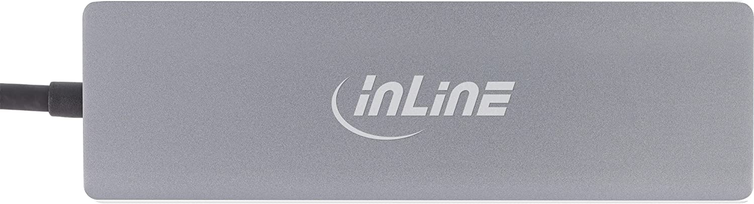 InLine® USB 3.2 Typ C Multi Hub (3x USB-A 5Gb/s + USB Typ-C (PD 100W), Cardreader, HDMI 4K@30Hz), OTG, Metallgehäuse