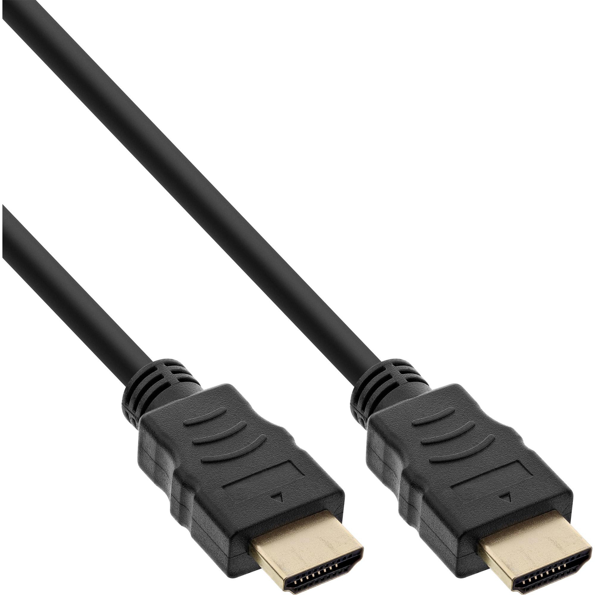 InLine® HDMI Kabel, HDMI-High Speed mit Ethernet, Premium, Stecker / Stecker, schwarz / gold, 2m