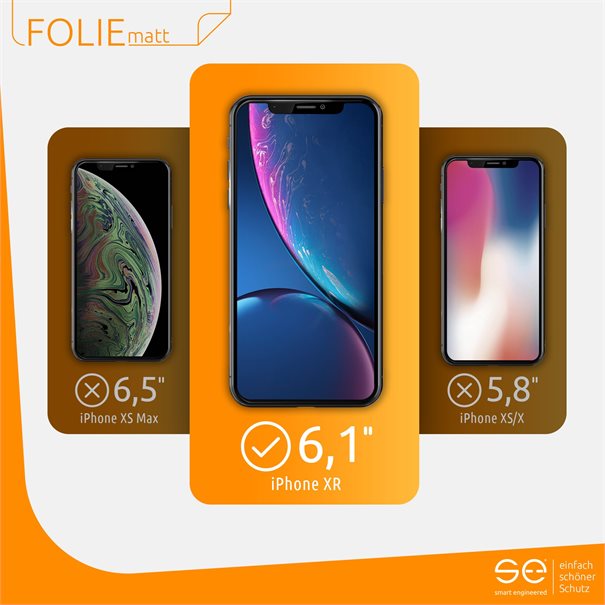 2x se® 3D Schutzfolie (entspiegelt) Apple Iphone XR