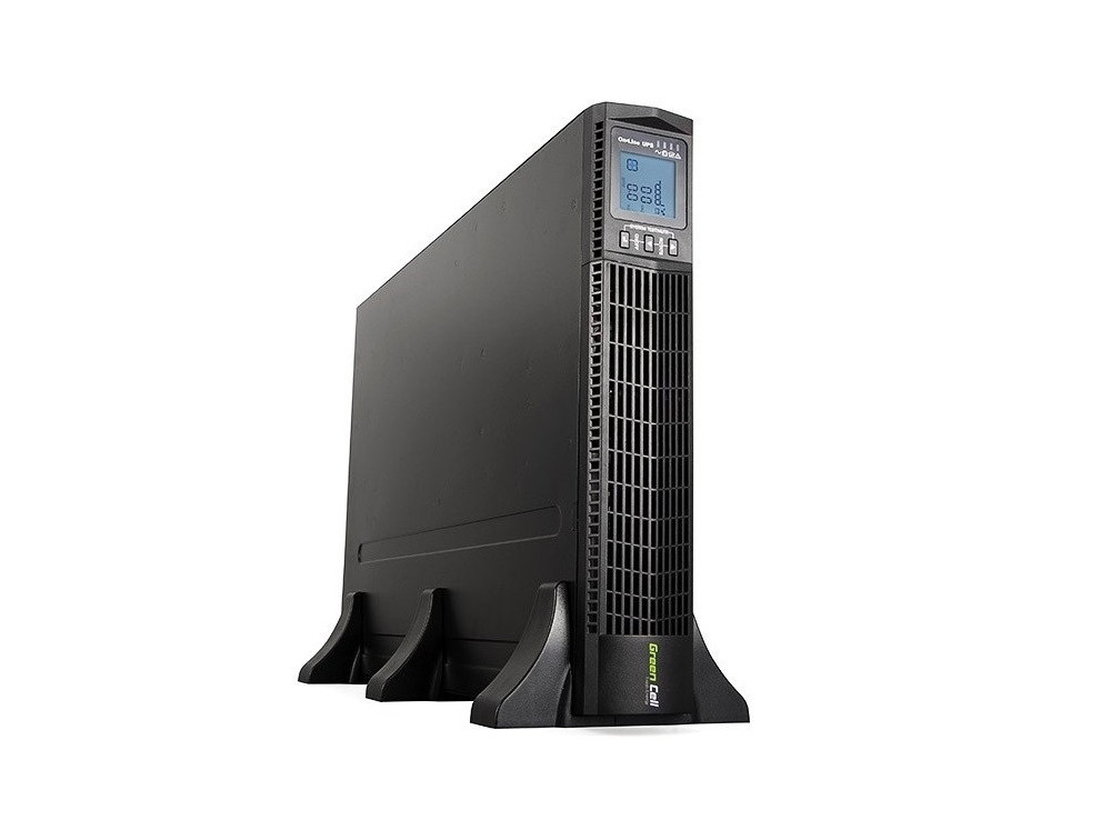 USV Green Cell UPS15 - RTII 3000VA 2700W mit LCD-Display, Unterbrechungsfreie Stromversorgung Rack Tower mit Spannungsregelung AVR (6 IEC Ausgänge)