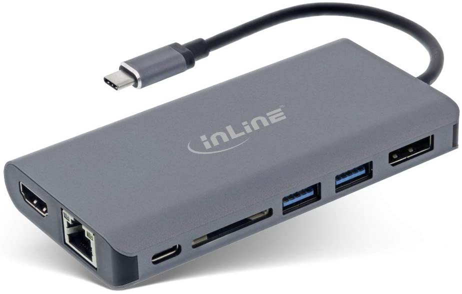 InLine® 7-in-1 USB Typ-C Dockingstation, HDMI, DisplayPort, USB 3.2, SD-Kartenleser, PD 3.0 100W, MST