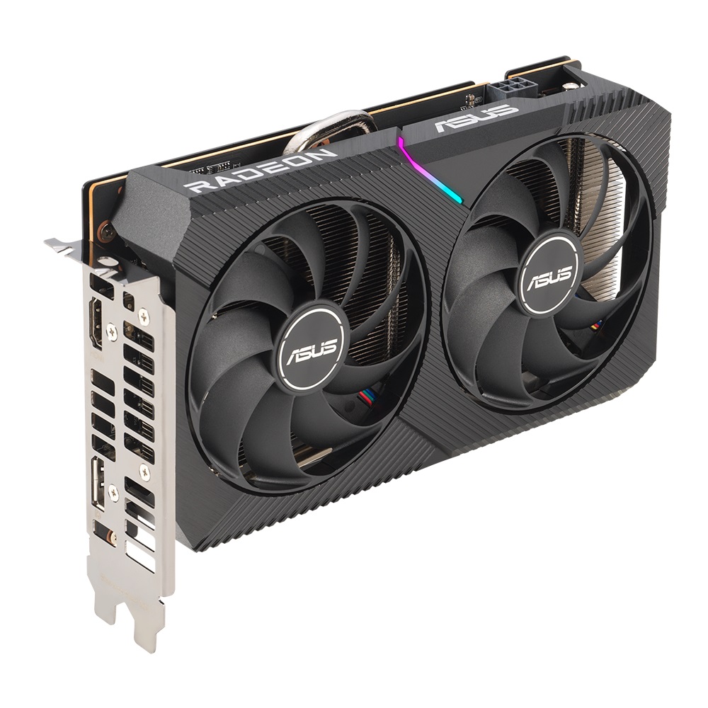 Grafikkarte ASUS Dual AMD Radeon RX 6500 XT OC Edition (4GB GDDR6, PCIe 4.0, 1x HDMI 2.1, 1x DisplayPort 1.4a)