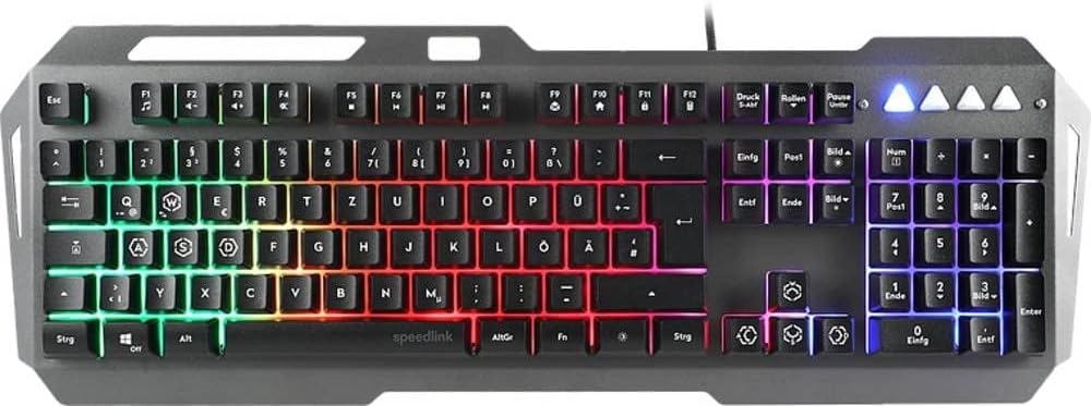 Speedlink LUNERA Rainbow Gaming Keyboard (SL-670006-BK) - Gaming Tastatur mit LED, beleuchtet, Regenbogen LED, QWERTZ, kabelgebunden