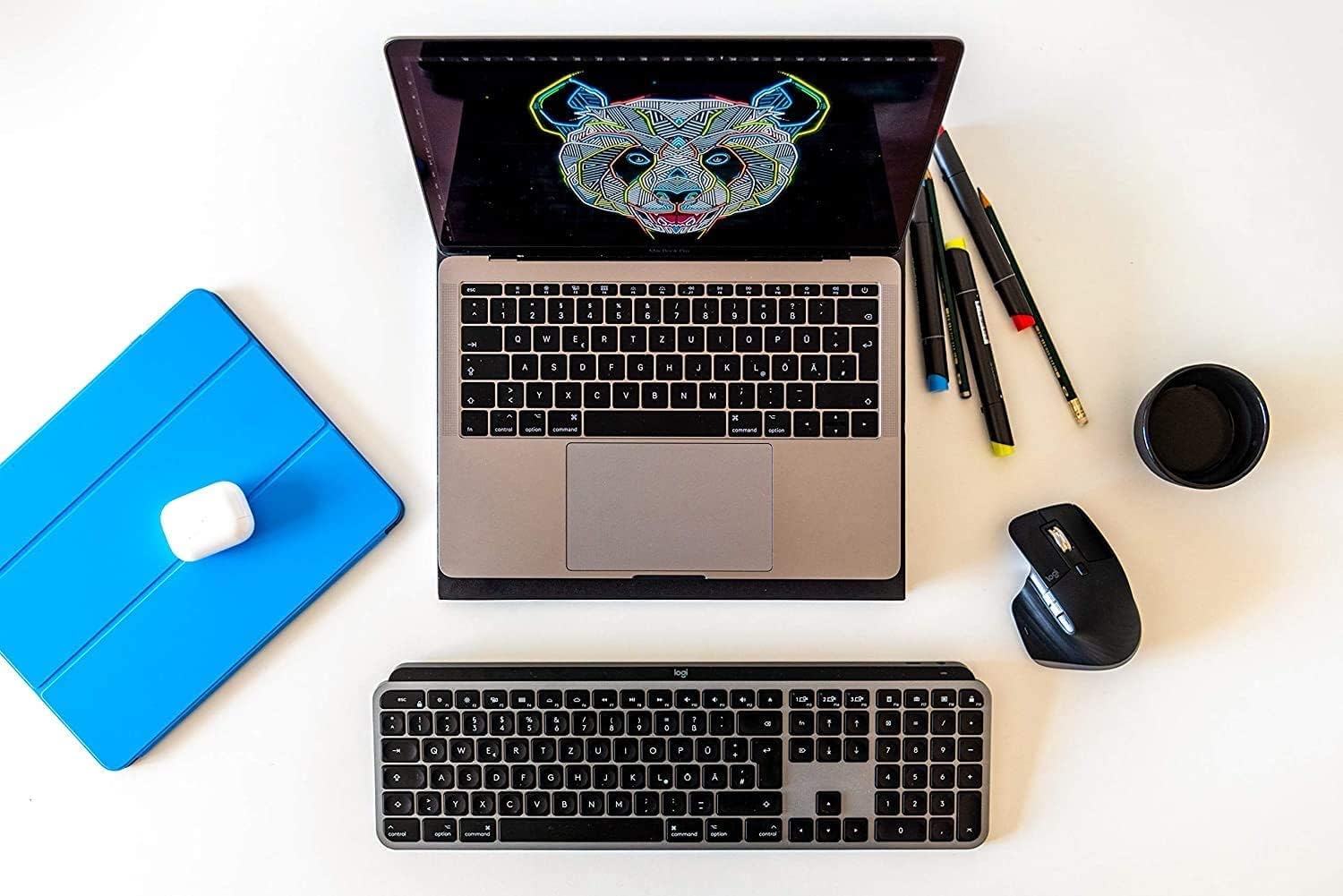 Logitech MX Keys für Apple Mac, Advanced Tastatur kabellos - schwarz