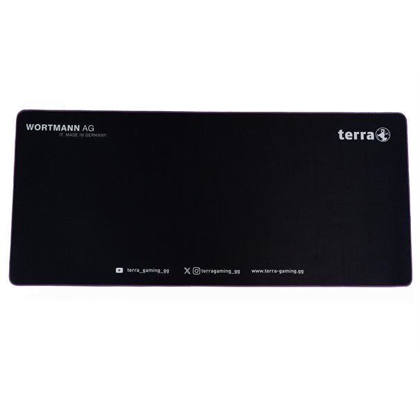 TERRA GAMING Mauspad (2810725) - Mousepad XXL NEON Gaming black/purple lila Umkettelung; 900 x 400 x 3 mm