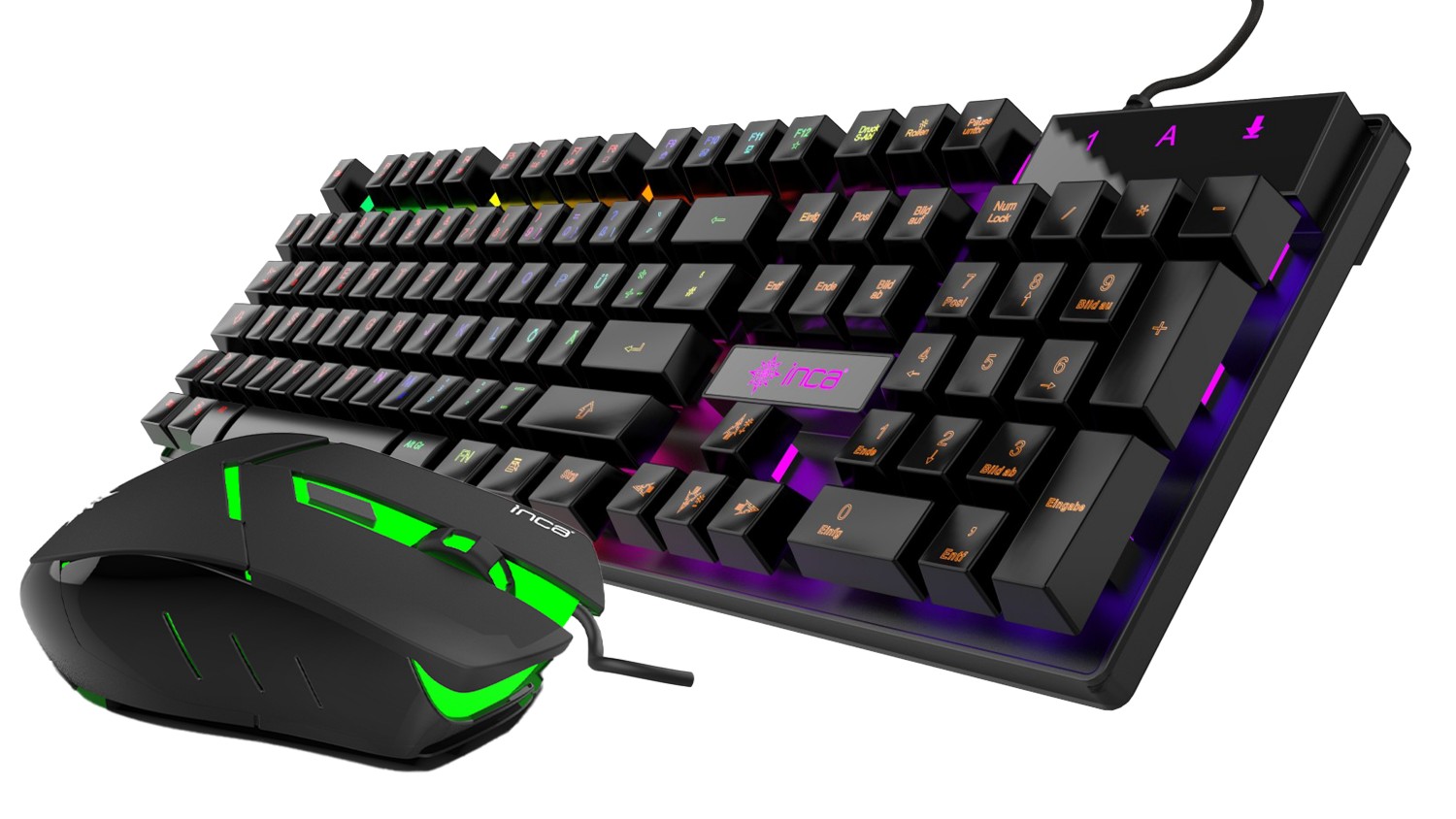 Maus/Tastatur- Set INCA Gaming (IKG-448) - Tastatur inkl. Maus, RGB