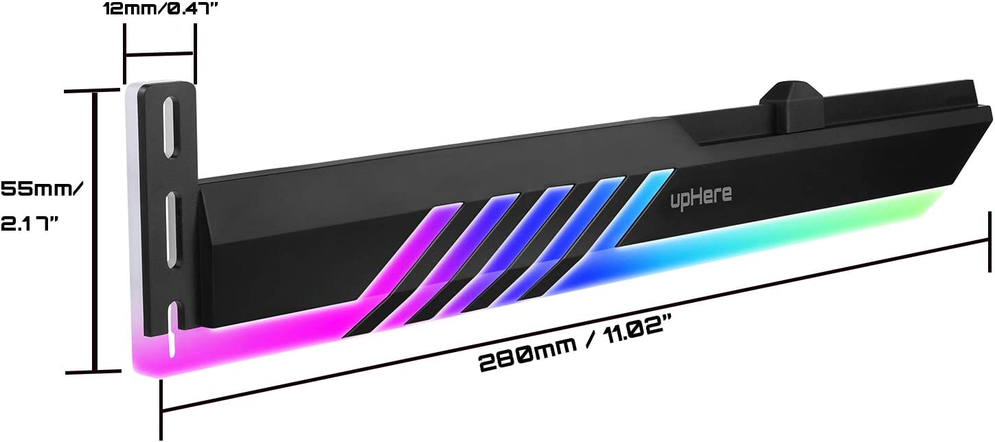 Grafikkarten Halter GPU (ARGB) - Unterstützt 5V 3-Pin, Kunststoff / Acryl, GL28ARGB