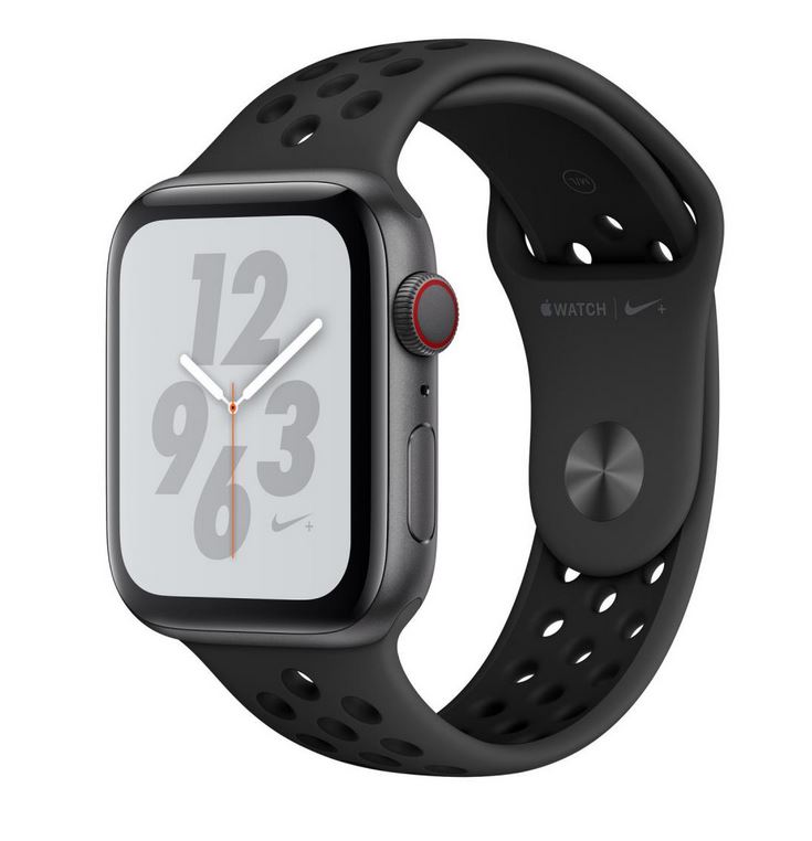 Apple Watch Series 4 Nike+ (MTXM2FD/A) - GPS + Cellular 44mm Space Gray Sportband Schwarz
