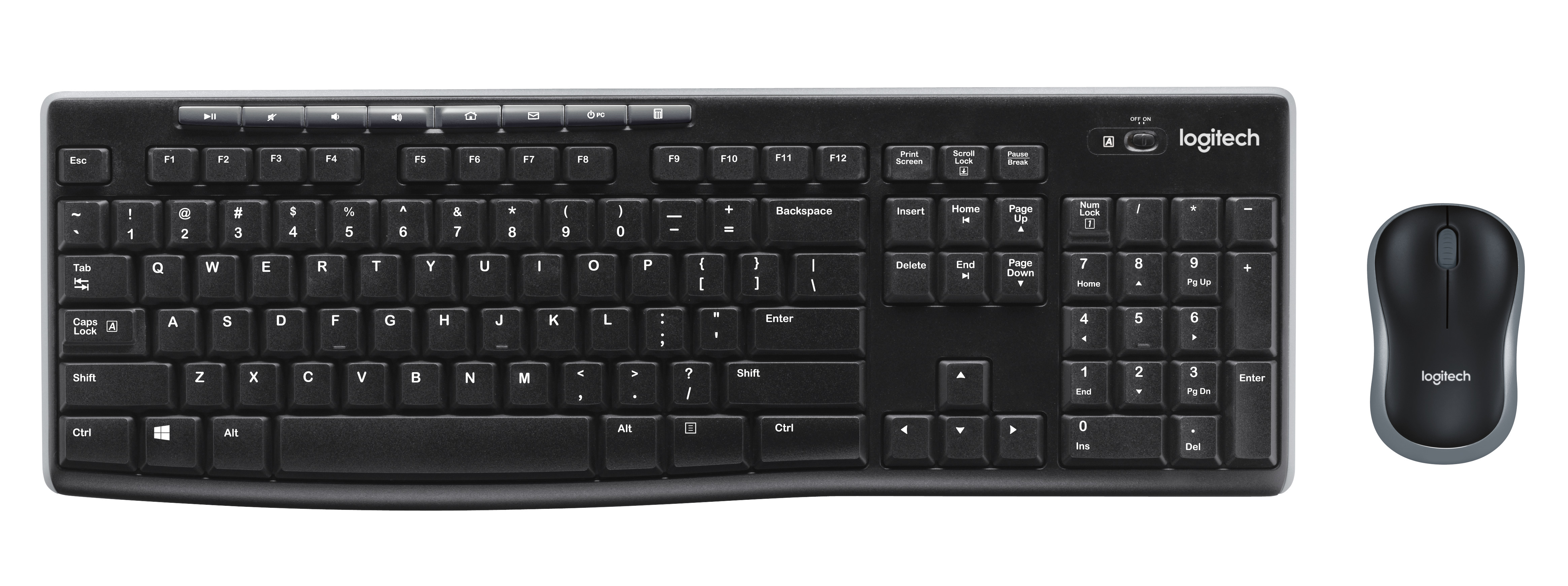 Logitech MK270 Kabelloses Set mit Tastatur und Maus für Windows, 2,4 GHz kabellos, Kompakte Maus, 8 Sondertasten