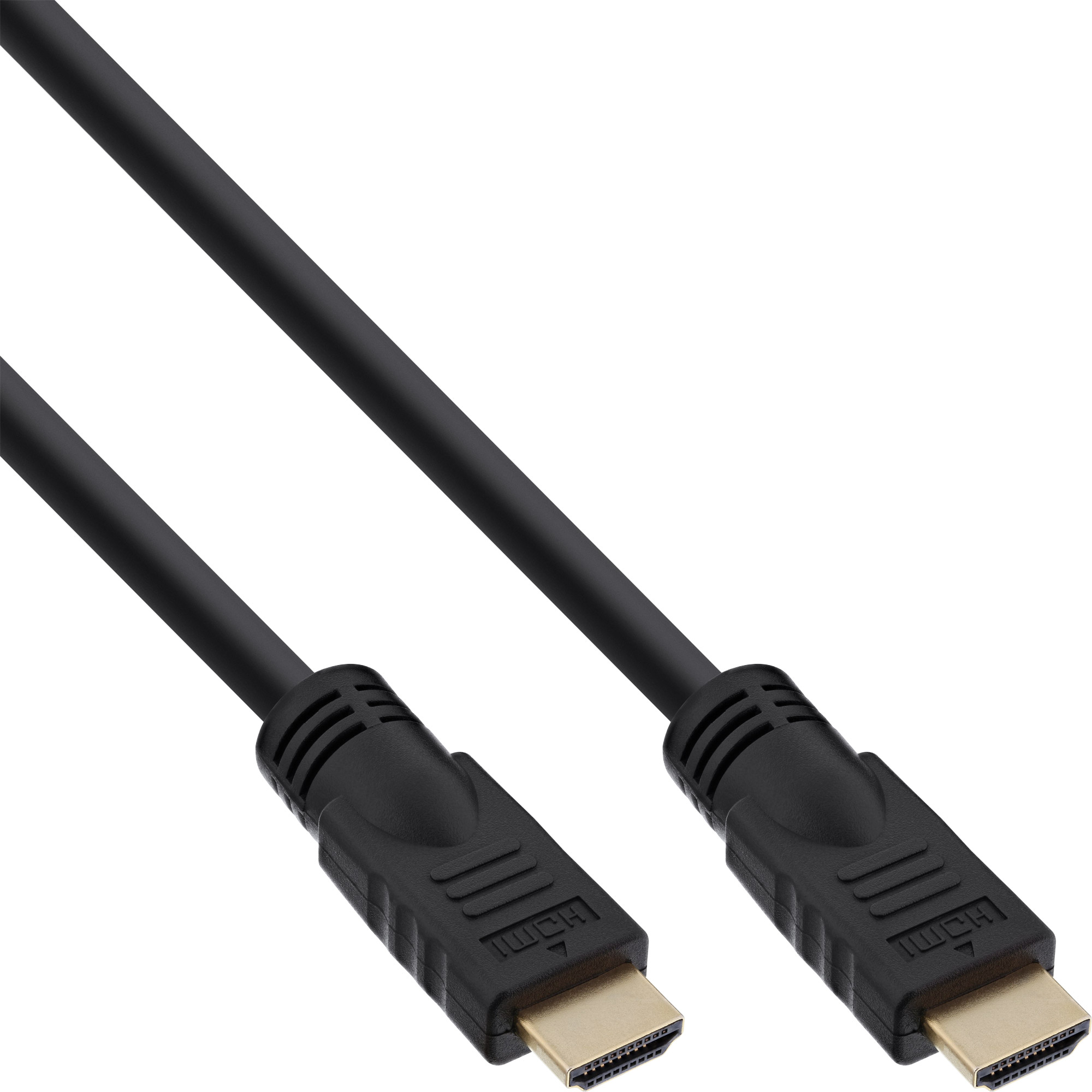InLine® HDMI Kabel, HDMI-High Speed mit Ethernet, Premium, Stecker / Stecker, schwarz / gold, 5m