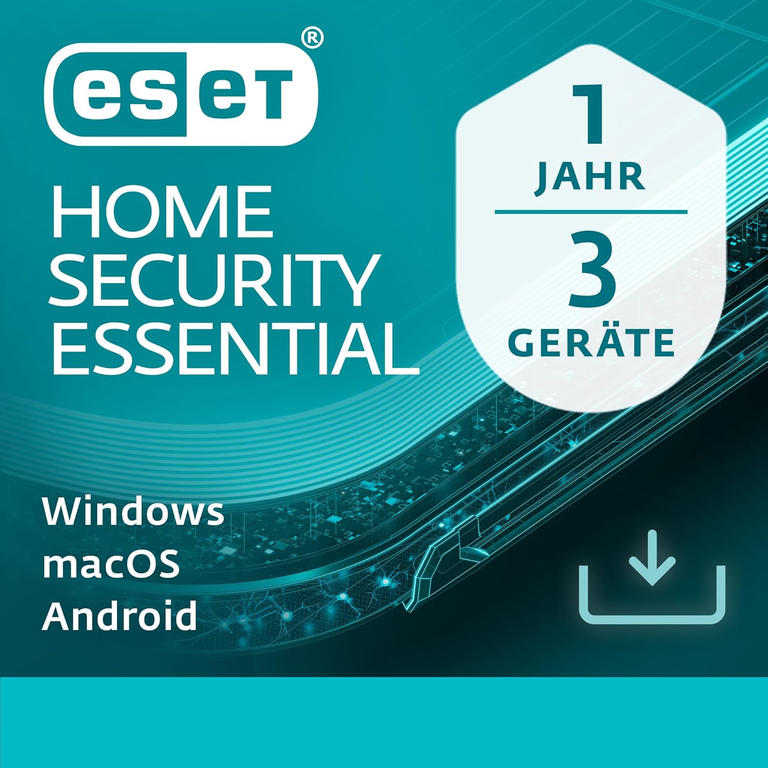 ESET HOME Security Essential 2025 (3User/1Jahr) - inkl. Sicheres Banking & Surfen, Sicheres Heimnetzwerk, Webcam-Schutz