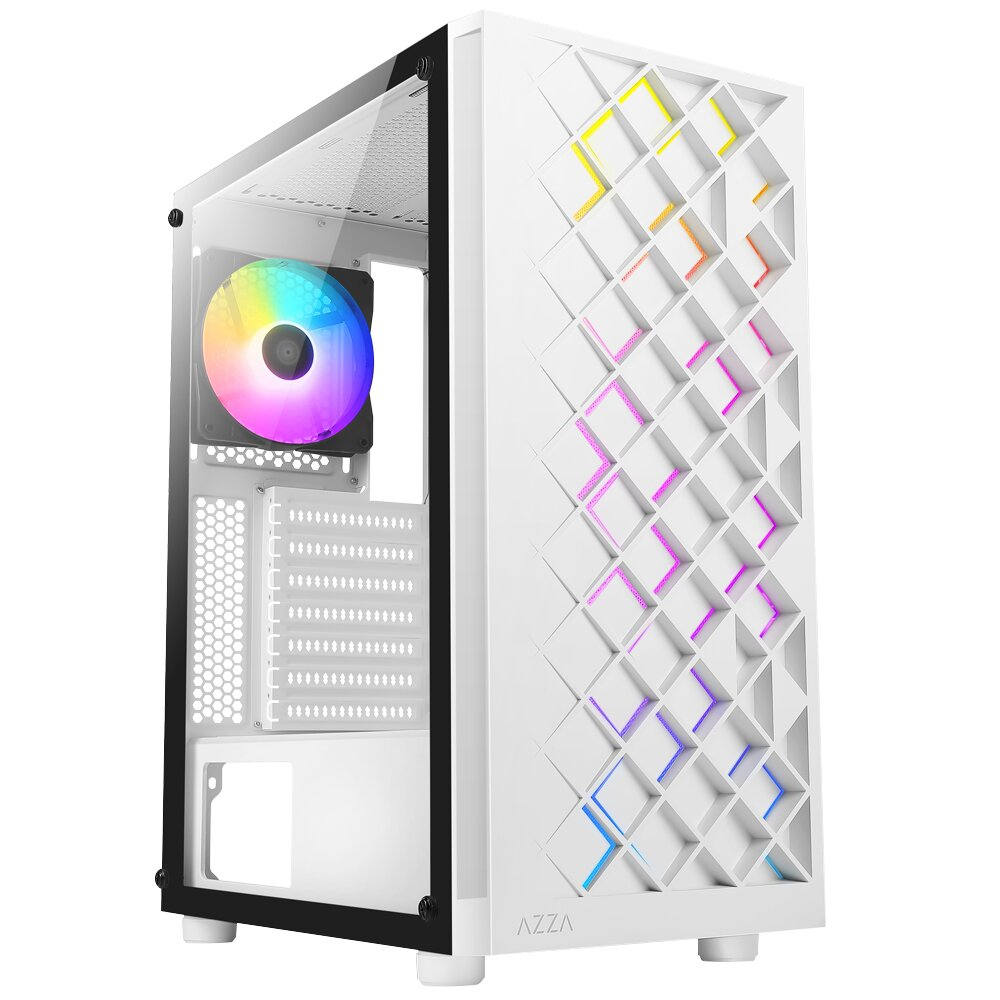 AZZA Spectra 280W (CSAZ-280W) - GAMING Midi Tower, weiß (ohne Netzteil) 