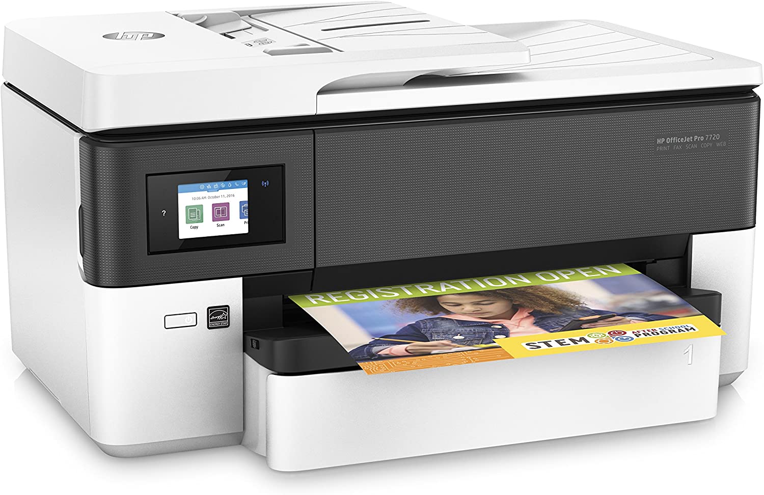 HP OfficeJet Pro 7720 - A3-Multifunktionsdrucker 4-in-1 (Drucker, Scanner, Kopierer, Fax, WLAN, Duplex, Airprint) Schwarz, weiß