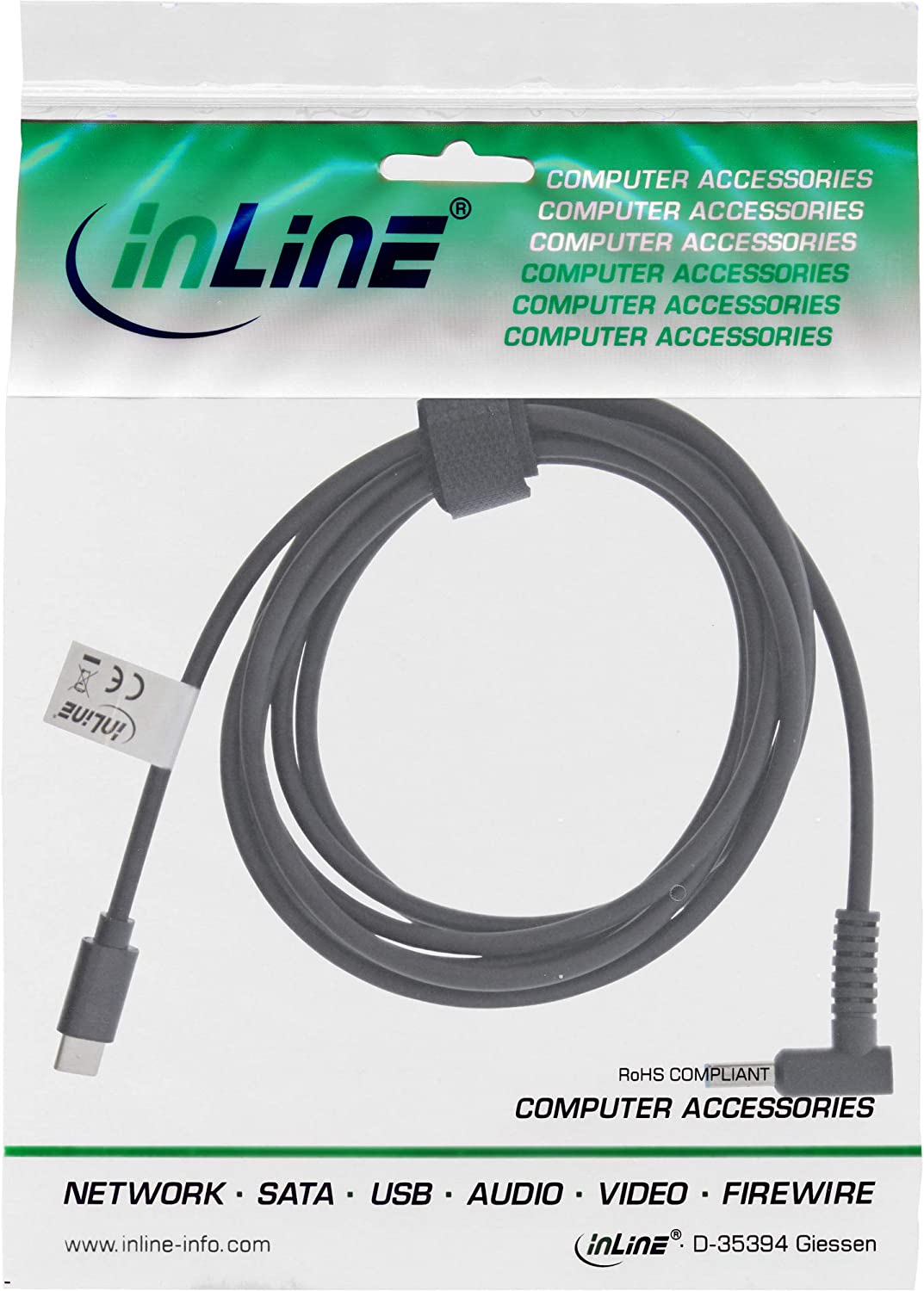 InLine® USB Typ-C zu HP Notebook (rund/klein/Slim) Ladekabel, 2m