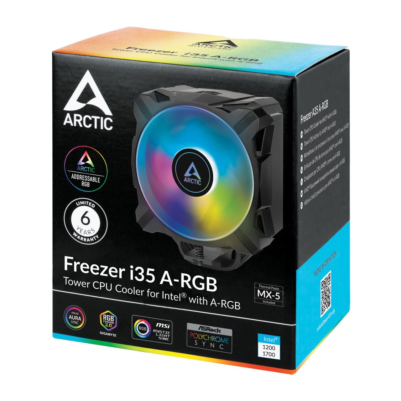 Arctic Freezer i35 A-RGB - Tower CPU Kühler für Intel mit A-RGB